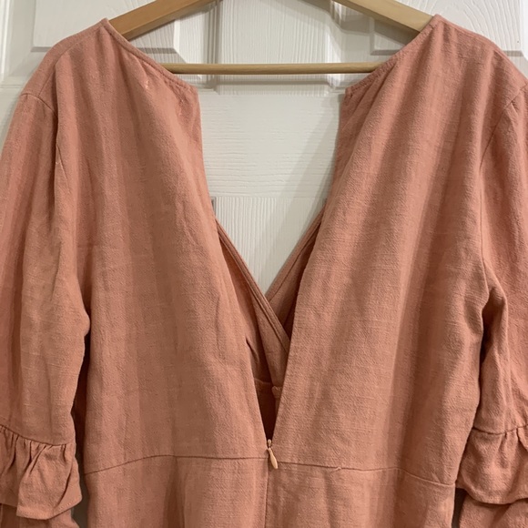 LUCCA SZ LRGE V neck ruffled sleeves and hem SELF DRESS - Picture 4 of 6